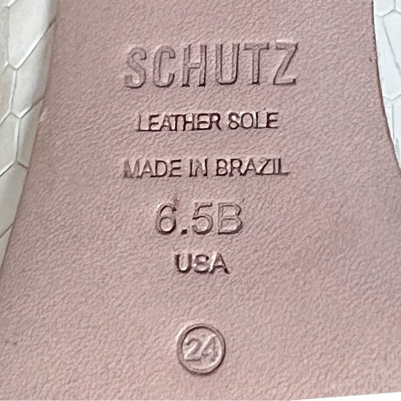 🌻NEW SCHUTZ Candy Rhinestone Croc Embossed White Leather Stiletto Size 6.5 - Picture 12 of 12